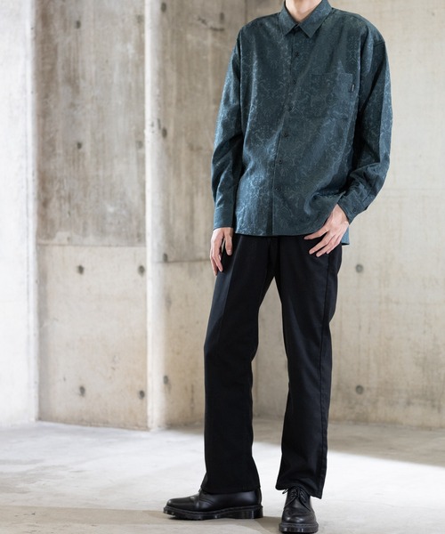 Naive magic（ナイーブマジック）の「【a】ジャガード タマスク柄ルーズシャツ（シャツ/ブラウス・メンズ・ブラック/ネイビー/グリーン・MEDIUM/LARGE）」の9枚目の写真