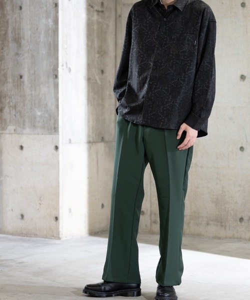 Naive magic（ナイーブマジック）の「【a】ジャガード タマスク柄ルーズシャツ（シャツ/ブラウス・メンズ・ブラック/ネイビー/グリーン・MEDIUM/LARGE）」の4枚目の写真