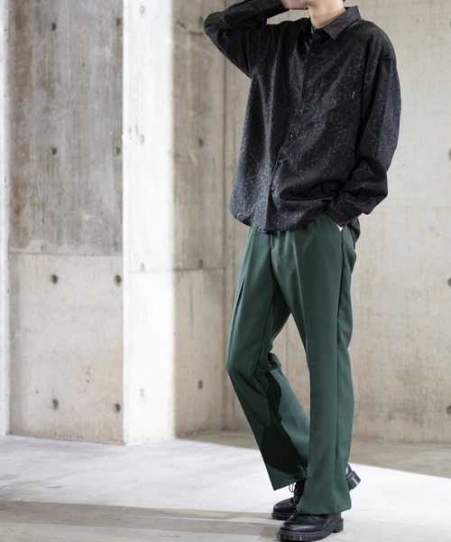 Naive magic（ナイーブマジック）の「【a】ジャガード タマスク柄ルーズシャツ（シャツ/ブラウス・メンズ・ブラック/ネイビー/グリーン・MEDIUM/LARGE）」の18枚目の写真