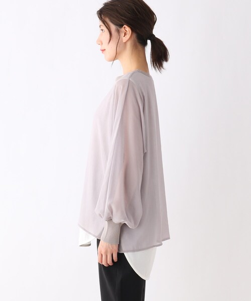 SHOO・LA・RUE(シューラルー)の「◆レイヤード風ブラウス(Tシャツ/カットソー・レディース・ライトグレー/ライトブルー/ブラック/ライトオレンジ系・00)」の15枚目の写真