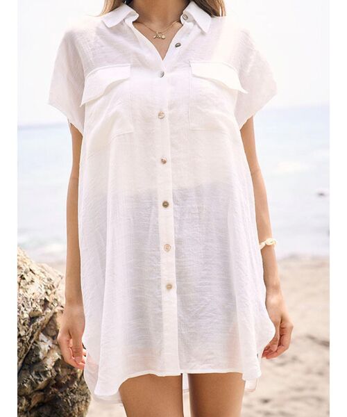 To the sea(トゥーザシー)の「フレンチスリーブウエストリボンシャツ(シャツ/ブラウス・レディース・ベージュ/ピンク/ホワイト・FREE)」の12枚目の写真