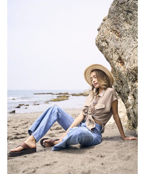 To the sea(トゥーザシー)の「フレンチスリーブウエストリボンシャツ(シャツ/ブラウス・レディース・ベージュ/ピンク/ホワイト・FREE)」の18枚目の写真
