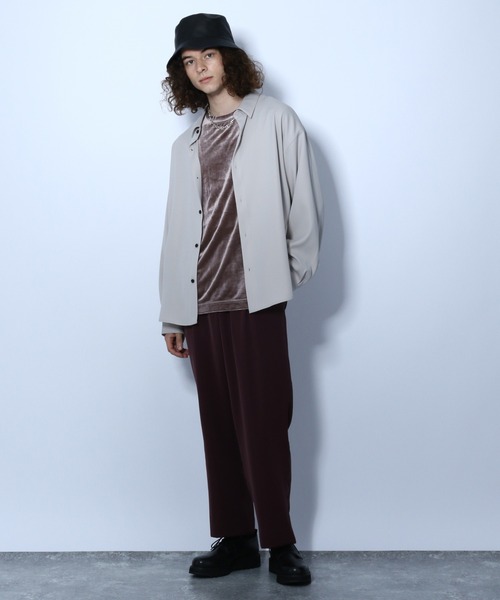 HARE(ハレ)の「ベルベットカットソー(HARE)(Tシャツ/カットソー・メンズ・ブラック/ベージュ/グレー・SMALL/MEDIUM)」の14枚目の写真