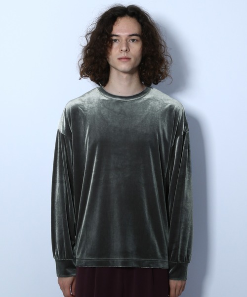 HARE(ハレ)の「ベルベットカットソー(HARE)(Tシャツ/カットソー・メンズ・ブラック/ベージュ/グレー・SMALL/MEDIUM)」の6枚目の写真