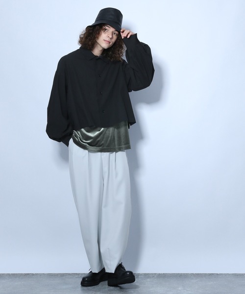 HARE(ハレ)の「ベルベットカットソー(HARE)(Tシャツ/カットソー・メンズ・ブラック/ベージュ/グレー・SMALL/MEDIUM)」の18枚目の写真
