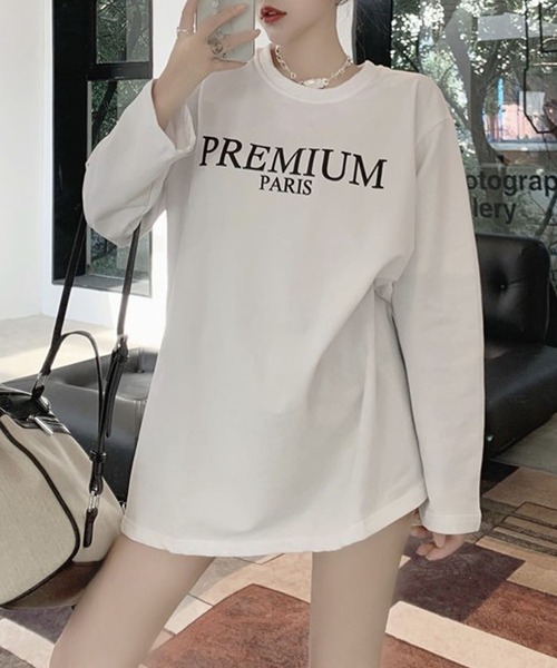 Bifrost（ビフレスト）の「スリット入り長袖Tシャツ（Tシャツ/カットソー・レディース・ブラック/ベージュ/ネイビー/ホワイト・フリー）」の2枚目の写真