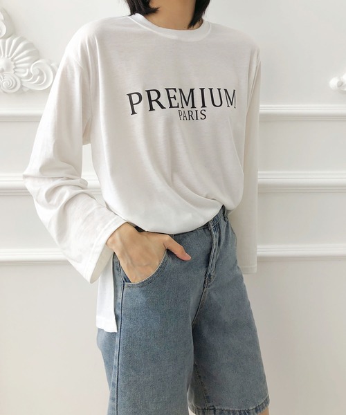 Bifrost（ビフレスト）の「スリット入り長袖Tシャツ（Tシャツ/カットソー・レディース・ブラック/ベージュ/ネイビー/ホワイト・フリー）」の16枚目の写真