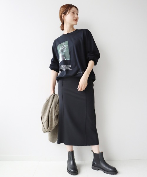 plage（プラージュ）の「【JANE SMITH/ジェーンスミス】SP ART PRINT L/SL Tシャツ◆（Tシャツ/カットソー・レディース・ブラック・FREE）」の7枚目の写真