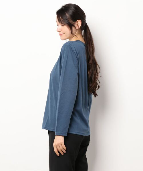 GGD（ジージーディー）の「スマイルロングTシャツ＆フェイクレイヤードTシャツ（Tシャツ/カットソー・レディース・ブラウン/ブラック系その他/ブラック/ブルー/ブルー系その他/グレー系その他/グレー/ホワイト・LL/L/M）」の10枚目の写真