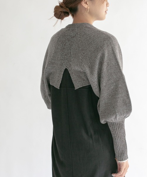 KBF（ケイビーエフ）の「ボリュームスリーブショートカーディガン（カーディガン/ボレロ・レディース・ピンク/グリーン/ブラウン・ONE）」の11枚目の写真