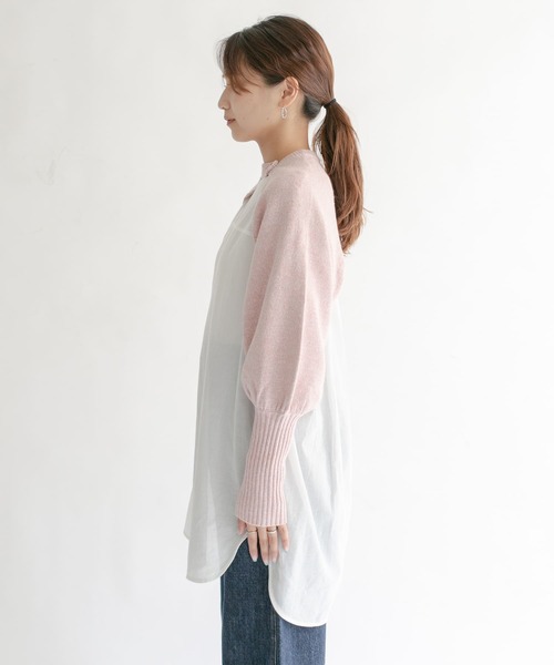 KBF（ケイビーエフ）の「ボリュームスリーブショートカーディガン（カーディガン/ボレロ・レディース・ピンク/グリーン/ブラウン・ONE）」の5枚目の写真