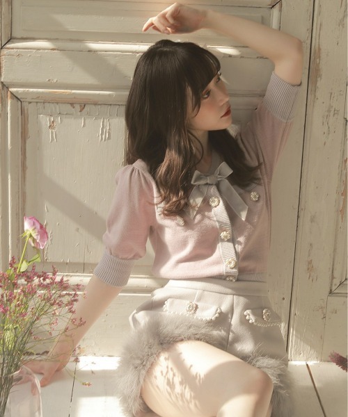 Swankiss（スワンキス）の「HB by color C/D TOPS（ニット/セーター・レディース・ホワイト/ピンク/ブラック・FREE）」の13枚目の写真