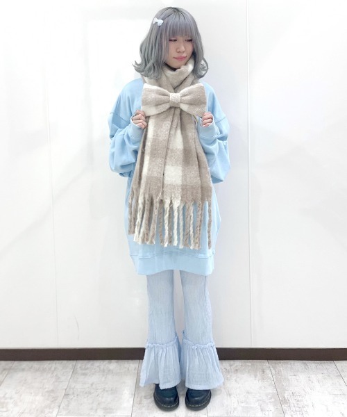 Candy Stripper（キャンディストリッパー）の「HUG ME RIBBON マフラー（マフラー・レディース・レッド系/ブラック系その他/ベージュ系その他/ピンク/ブラック・FREE）」の21枚目の写真