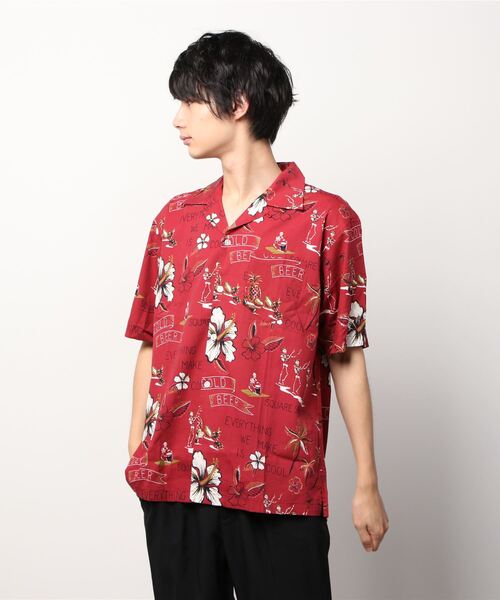 激レア✨Schott スカル ピンナップガール アロハシャツ XL ブラック 激レア✨Schott スカル ピンナップガール アロハシャツ XL