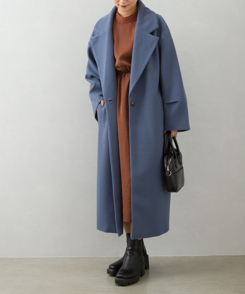 SpRay（スプレイ）の「エコウール袖タックチェスターコート（チェスターコート・レディース・ブラック/ブルー/グリーン/モカ/グレー/アイボリー・FREE）」の6枚目の写真