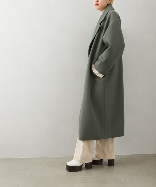 SpRay（スプレイ）の「エコウール袖タックチェスターコート（チェスターコート・レディース・ブラック/ブルー/グリーン/モカ/グレー/アイボリー・FREE）」の16枚目の写真