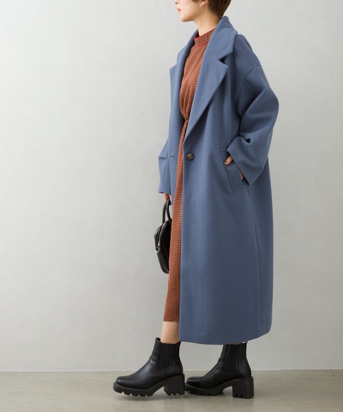 SpRay（スプレイ）の「エコウール袖タックチェスターコート（チェスターコート・レディース・ブラック/ブルー/グリーン/モカ/グレー/アイボリー・FREE）」の20枚目の写真