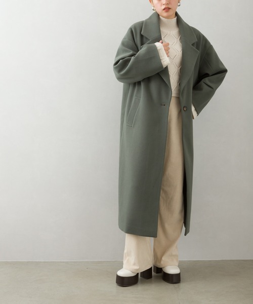 SpRay（スプレイ）の「エコウール袖タックチェスターコート（チェスターコート・レディース・ブラック/ブルー/グリーン/モカ/グレー/アイボリー・FREE）」の15枚目の写真