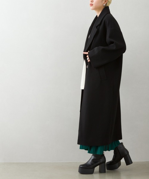 SpRay（スプレイ）の「エコウール袖タックチェスターコート（チェスターコート・レディース・ブラック/ブルー/グリーン/モカ/グレー/アイボリー・FREE）」の13枚目の写真