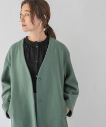 LEPSIM | ノーカラロングコート　950919(ノーカラーコート)