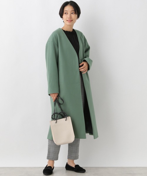 ♡新品未使用♡MONNALISA♡ロングコート　グレー GeeRA ステンカラーコート コート ステンカラーシングルロング