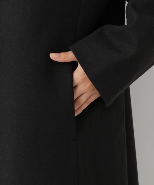 新品⭐ノーカラーコート⭐36(S)黒 sakishimatokyo ノーカラーコート コート 「選べる柄」ノーカラー