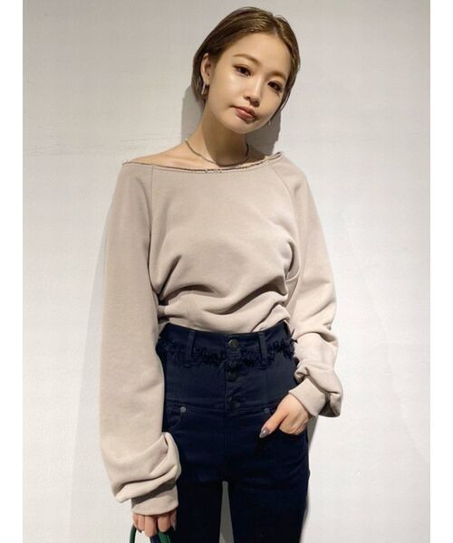 EMODA(エモダ)の「ウエストマークショートトップ(Tシャツ/カットソー・レディース・ブラック/ベージュ/レッド/カーキ・FREE)」の22枚目の写真