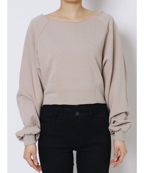 EMODA(エモダ)の「ウエストマークショートトップ(Tシャツ/カットソー・レディース・ブラック/ベージュ/レッド/カーキ・FREE)」の15枚目の写真