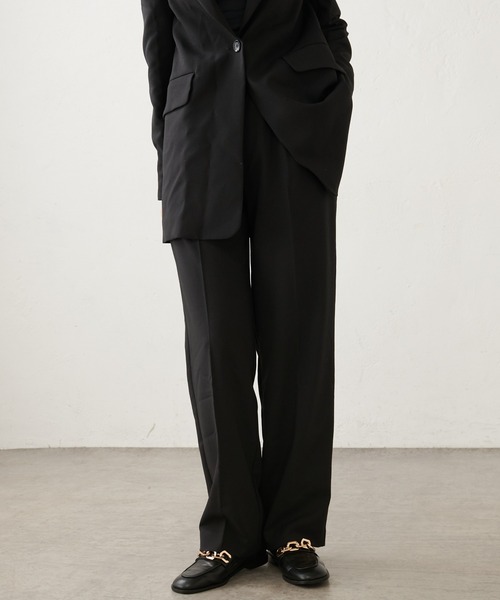 Lui's（ルイス）の「ワイドストレートパンツ（スラックス・レディース・ブラック/ブルー・FREE）」の2枚目の写真