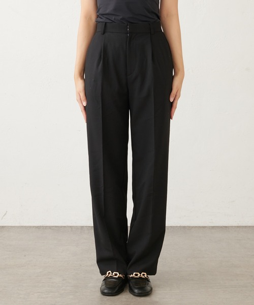 Lui's（ルイス）の「ワイドストレートパンツ（スラックス・レディース・ブラック/ブルー・FREE）」の6枚目の写真