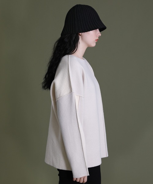 select MOCA（セレクトモカ）の「リブニットバケットハット（ハット・レディース・ブラック/ブラウン/ライトベージュ・FREE）」の7枚目の写真