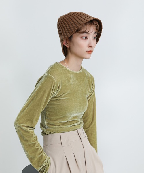 select MOCA（セレクトモカ）の「リブニットバケットハット（ハット・レディース・ブラック/ブラウン/ライトベージュ・FREE）」の12枚目の写真