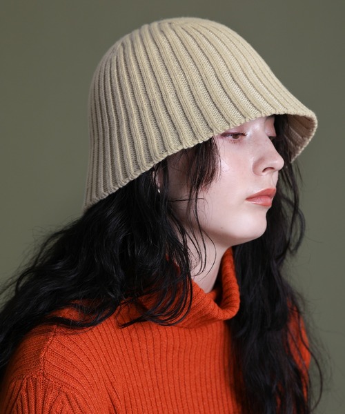 select MOCA（セレクトモカ）の「リブニットバケットハット（ハット・レディース・ブラック/ブラウン/ライトベージュ・FREE）」の5枚目の写真