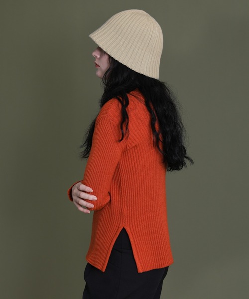 select MOCA（セレクトモカ）の「リブニットバケットハット（ハット・レディース・ブラック/ブラウン/ライトベージュ・FREE）」の6枚目の写真