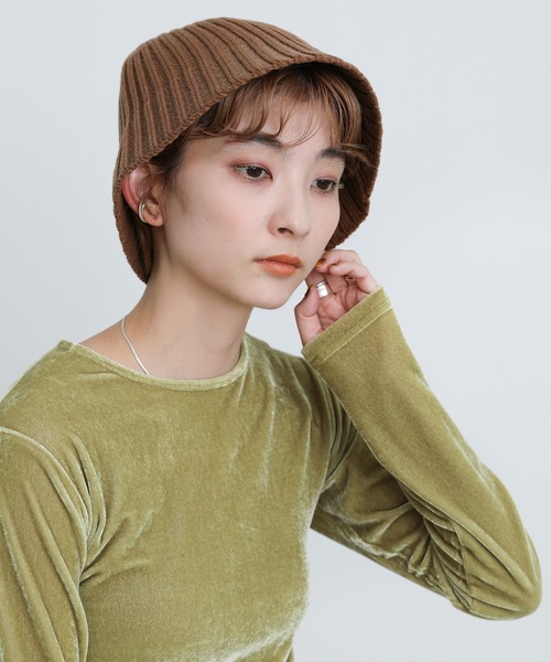 select MOCA（セレクトモカ）の「リブニットバケットハット（ハット・レディース・ブラック/ブラウン/ライトベージュ・FREE）」の10枚目の写真