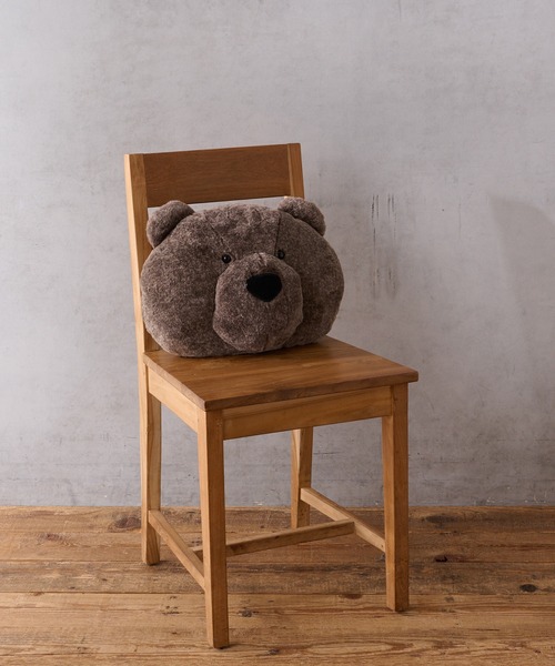 BIRTHDAY BAR（バースデイバー）の「くまかお  クッション（クッション/クッションカバー・レディース・ブラウン/グレー/モカ/アイボリー・フリー）」の13枚目の写真