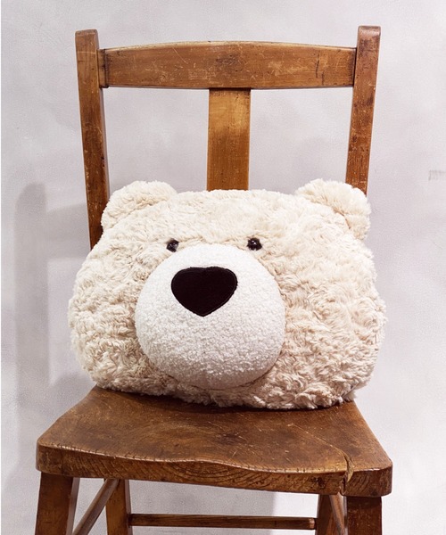 BIRTHDAY BAR（バースデイバー）の「くまかお  クッション（クッション/クッションカバー・レディース・ブラウン/グレー/モカ/アイボリー・フリー）」の8枚目の写真