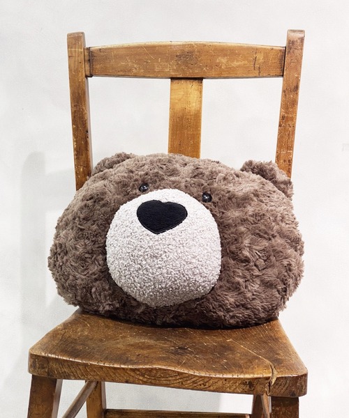 BIRTHDAY BAR（バースデイバー）の「くまかお  クッション（クッション/クッションカバー・レディース・ブラウン/グレー/モカ/アイボリー・フリー）」の10枚目の写真