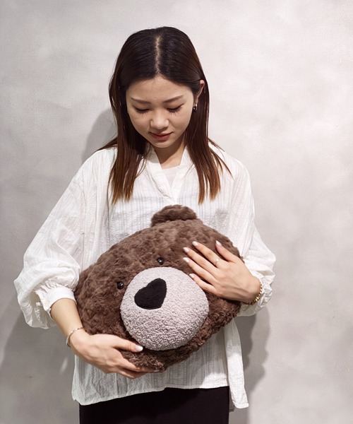 BIRTHDAY BAR（バースデイバー）の「くまかお  クッション（クッション/クッションカバー・レディース・ブラウン/グレー/モカ/アイボリー・フリー）」の11枚目の写真