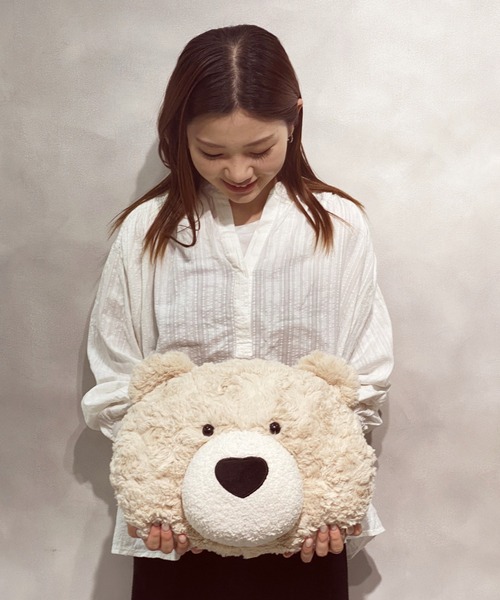 BIRTHDAY BAR（バースデイバー）の「くまかお  クッション（クッション/クッションカバー・レディース・ブラウン/グレー/モカ/アイボリー・フリー）」の7枚目の写真