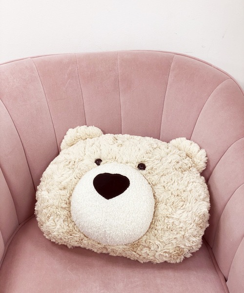 BIRTHDAY BAR（バースデイバー）の「くまかお  クッション（クッション/クッションカバー・レディース・ブラウン/グレー/モカ/アイボリー・フリー）」の9枚目の写真