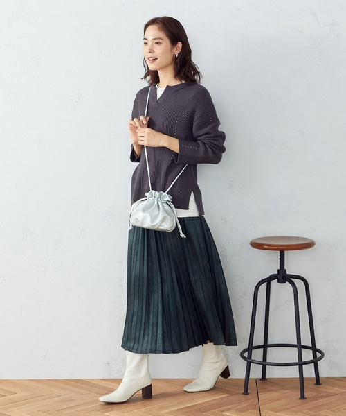 MONO COMME CA(モノコムサ)の「2WAY 巾着ポシェット(ショルダーバッグ・レディース・ブラック/ベージュ/シルバー/ミント・FREE)」の14枚目の写真