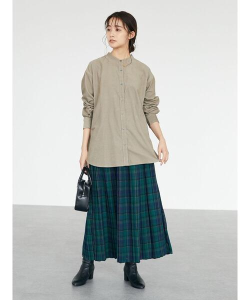 CRAFT STANDARD BOUTIQUE(クラフトスタンダードブティック)の「コールテンバンドカラーシャツ *◇(シャツ/ブラウス・レディース・アイボリー/モカ/カーキ・FREE)」の22枚目の写真