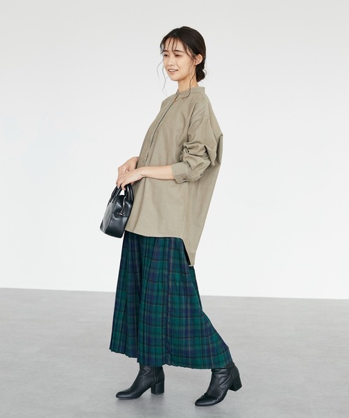 CRAFT STANDARD BOUTIQUE(クラフトスタンダードブティック)の「コールテンバンドカラーシャツ *◇(シャツ/ブラウス・レディース・アイボリー/モカ/カーキ・FREE)」の10枚目の写真