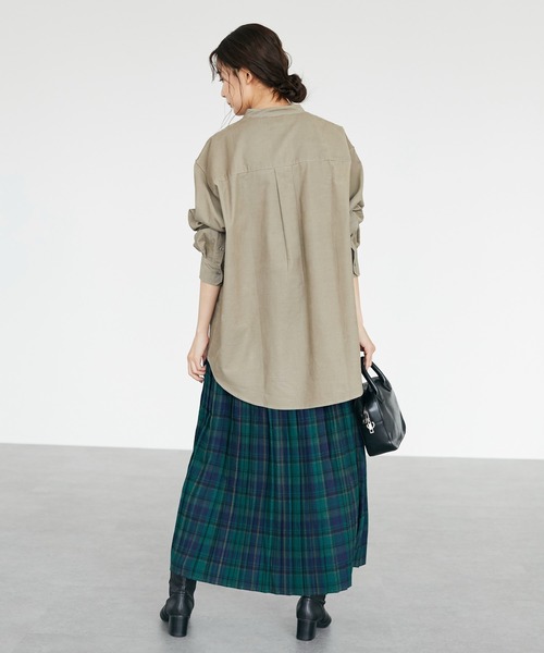 CRAFT STANDARD BOUTIQUE(クラフトスタンダードブティック)の「コールテンバンドカラーシャツ *◇(シャツ/ブラウス・レディース・アイボリー/モカ/カーキ・FREE)」の11枚目の写真