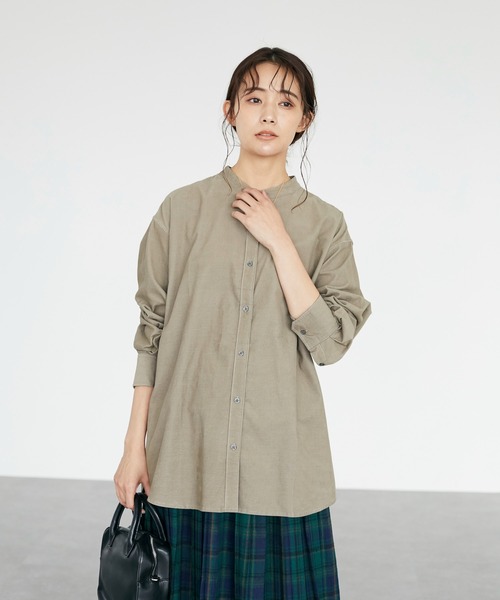 CRAFT STANDARD BOUTIQUE(クラフトスタンダードブティック)の「コールテンバンドカラーシャツ *◇(シャツ/ブラウス・レディース・アイボリー/モカ/カーキ・FREE)」の15枚目の写真