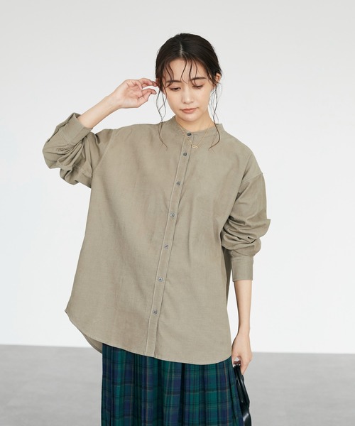 CRAFT STANDARD BOUTIQUE(クラフトスタンダードブティック)の「コールテンバンドカラーシャツ *◇(シャツ/ブラウス・レディース・アイボリー/モカ/カーキ・FREE)」の16枚目の写真