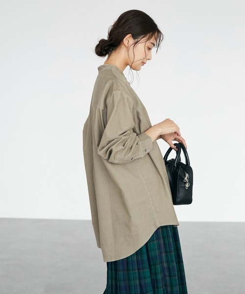 CRAFT STANDARD BOUTIQUE(クラフトスタンダードブティック)の「コールテンバンドカラーシャツ *◇(シャツ/ブラウス・レディース・アイボリー/モカ/カーキ・FREE)」の17枚目の写真