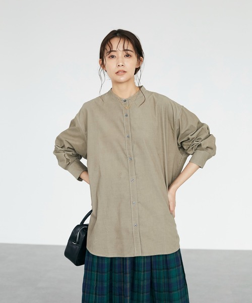 CRAFT STANDARD BOUTIQUE(クラフトスタンダードブティック)の「コールテンバンドカラーシャツ *◇(シャツ/ブラウス・レディース・アイボリー/モカ/カーキ・FREE)」の14枚目の写真