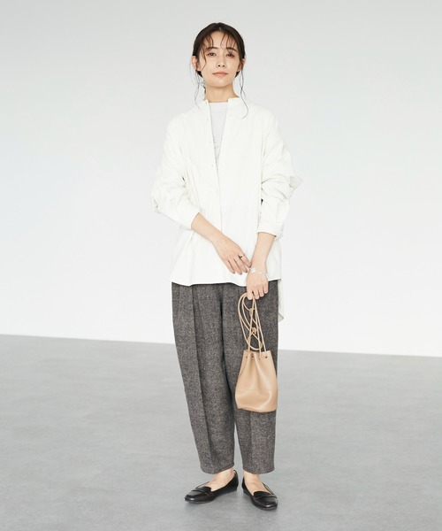 CRAFT STANDARD BOUTIQUE(クラフトスタンダードブティック)の「コールテンバンドカラーシャツ *◇(シャツ/ブラウス・レディース・アイボリー/モカ/カーキ・FREE)」の5枚目の写真
